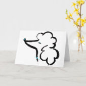 Pudel-Porträt Karte (Gelbe Blume)
