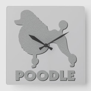 Pudel Quadratische Wanduhr