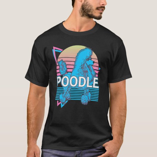Pudel Retro T-Shirt (Vorderseite)