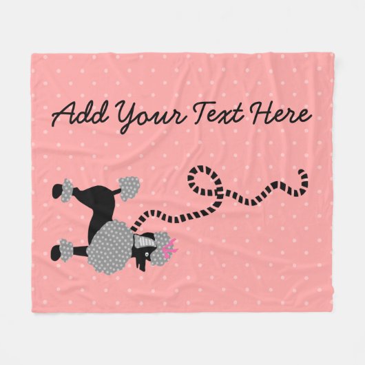 Pudel-Rock-HundeRetro rosa 50er moderne Punkte Fleecedecke (Vorderseite (Horizontal))