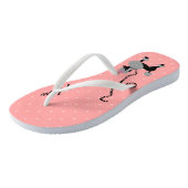 Pudel-Rock-HundeRetro rosa 50er moderner Badesandalen (Schrägansicht)