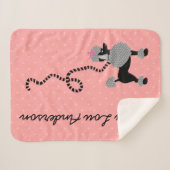 Pudel-Rock-HundeRetro rosa 50er moderner Sherpadecke (Vorderseite (Horizontal))