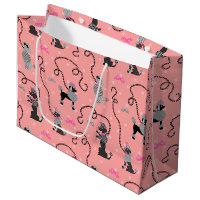 Pudel-Rock-Retro rosa und schwarzes 50er Muster B