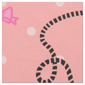 Pudel-Rock-Retro rosa und schwarzes 50er Muster Stoff (Nahaufnahme)