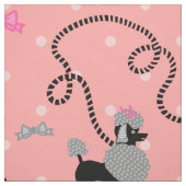 Pudel-Rock-Retro rosa und schwarzes 50er Muster Stoff (Muster)