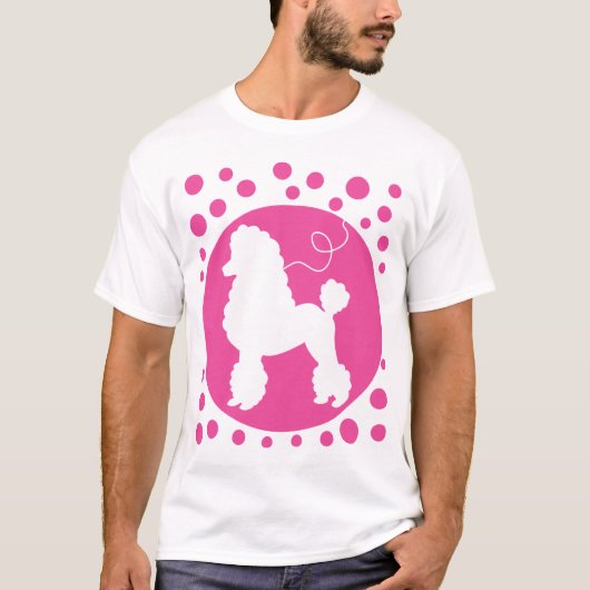 Pudel-Rock-Shirt mit rosa Polka-Punkten T-Shirt (Vorderseite)
