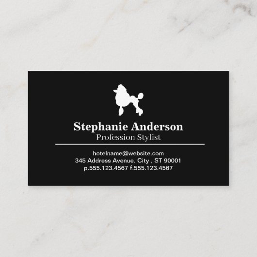 Pudel | Scheren-Logo Visitenkarte (Rückseite)