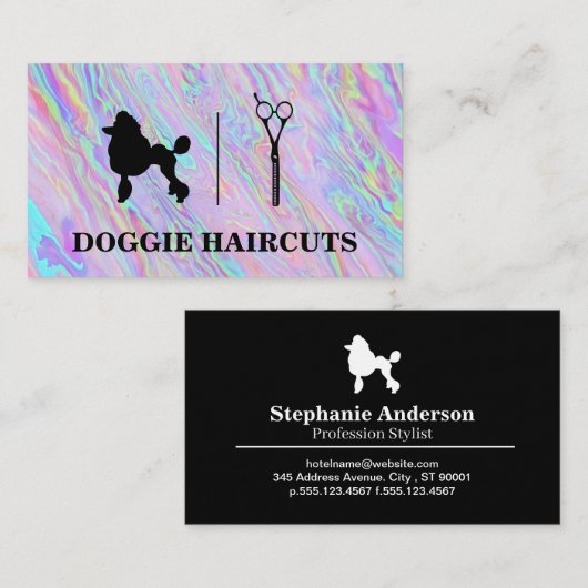 Pudel | Scheren-Logo Visitenkarte (Vorne/Hinten)