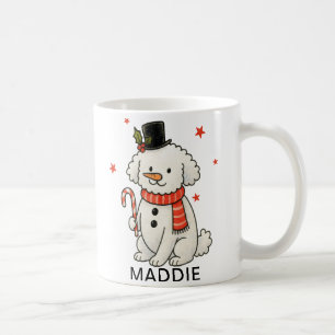 Pudel-Schneemann Weihnachten Hund Kaffeetasse