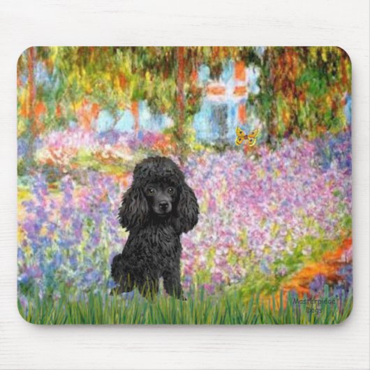 Pudel (schwarz 1) - Garten Mousepad (Vorne)
