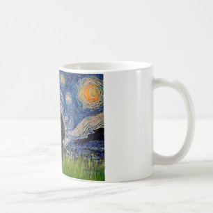 Pudel (schwarz 1) - Sternennacht Kaffeetasse