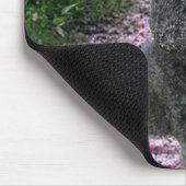 Pudel schwarze Mousepad lila Blumen (Ecke)