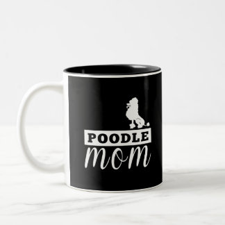 Pudel-Silhouette-Mama unten Zweifarbige Tasse