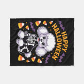 Pudel-Skelett Frohes Halloween Fleecedecke (Vorderseite (Horizontal))