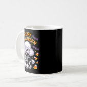 Pudel Skelett Frohes Halloween Kaffeetasse (Vorderseite Links)