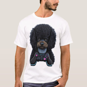 Pudel-Spieler mit Joystick T-Shirt