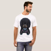 Pudel-Spieler mit Joystick T-Shirt (Vorne ganz)