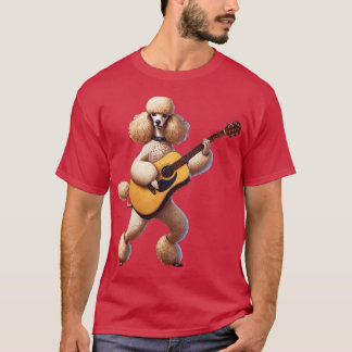 Pudel spielt akustische Gitarre Spieler Hundeliebh T-Shirt