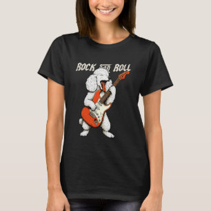 Pudel spielt Gitarre Rock and Roll Hundeliebhaber T-Shirt