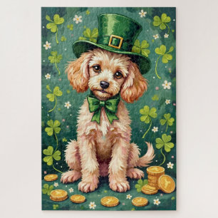 Pudel St. Patrick’s Day Eleganter Glückshund Puzzle