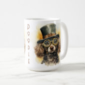 Pudel Steampunk Hund Kaffeetasse (VorderseiteRechts)