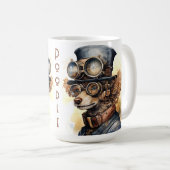 Pudel Steampunk Hund Kaffeetasse (VorderseiteRechts)