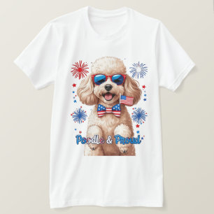 Pudel & Stolz Patriotischer 4. Juli Hund T-Shirt