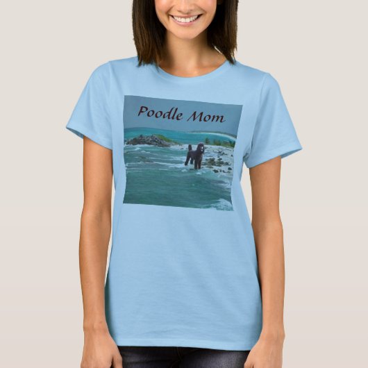 Pudel-Strand-Mama-T - Shirt (Vorderseite)