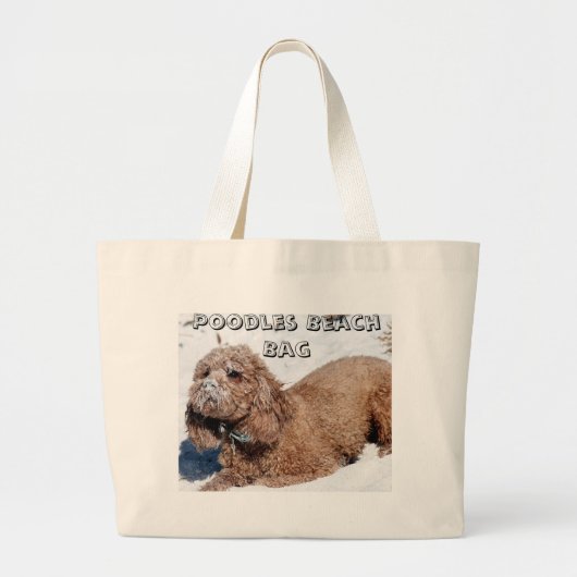 Pudel-Strand-Tasche Jumbo Stoffbeutel (Vorne)