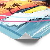 Pudel-Surfen Poster (Ecke)