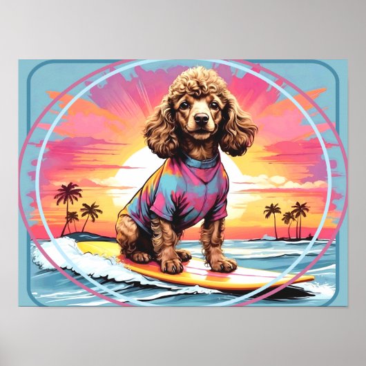 Pudel-Surfen Poster (Vorne)