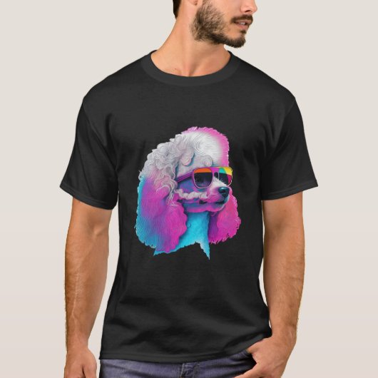 Pudel Synthwave 80er Retrowave Ästhetik 2 T-Shirt (Vorderseite)