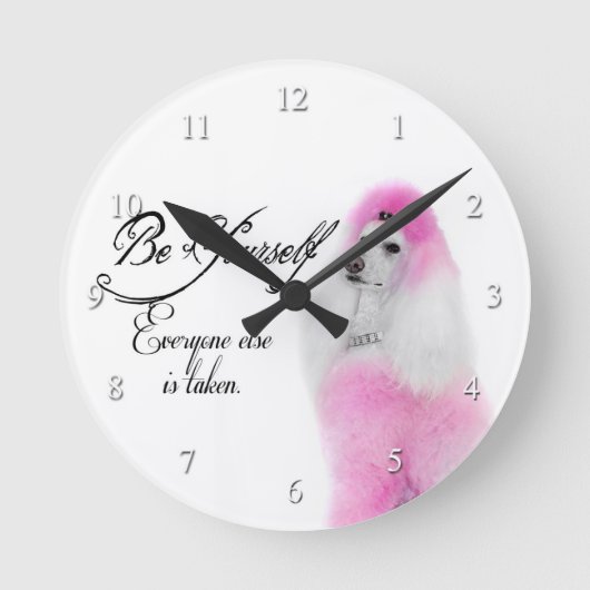 Pudel-Uhr Runde Wanduhr (Vorderseite)