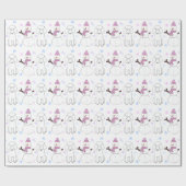 Pudel und Schneemann Geschenkpapier (Flach)
