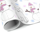 Pudel und Schneemann Geschenkpapier (Rolleneckpunkt)
