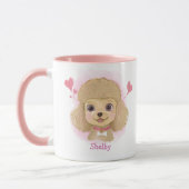Pudel Valentinsbecher | Personalisiertes Geschenk Tasse (Links)
