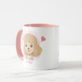 Pudel Valentinsbecher | Personalisiertes Geschenk Tasse (Vorderseite Links)