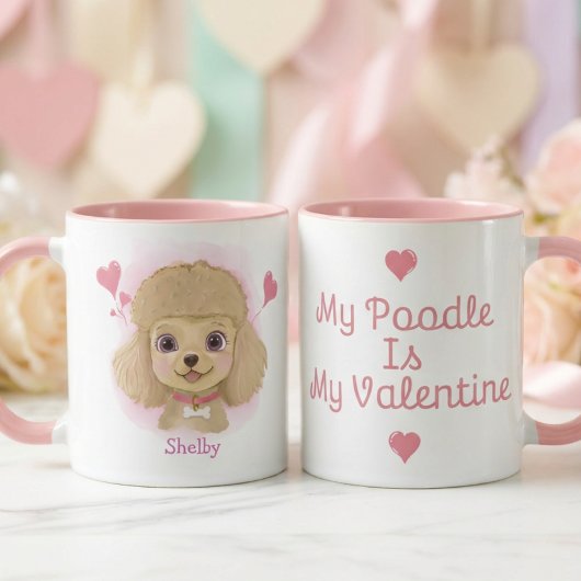 Pudel Valentinsbecher | Personalisiertes Geschenk Tasse