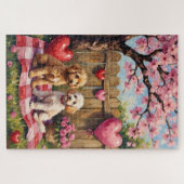 Pudel Valentinstag Kunst Puzzle (Horizontal)