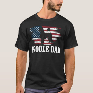 Pudel-Vater US-Flagge Vater eines Pudels Vater T-Shirt