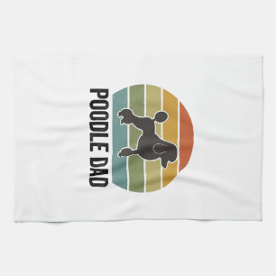 Pudel-Vater Vintage-Sonnenuntergang Hunde-Liebhabe Geschirrtuch