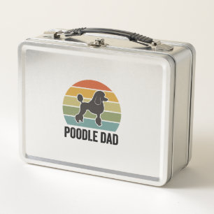 Pudel-Vater Vintage-Sonnenuntergang Hunde-Liebhabe Metall Brotdose