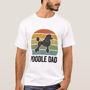 Pudel-Vater Vintage-Sonnenuntergang Hundeliebhaber T-Shirt