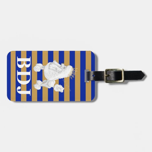 Pudel-Verhalten-Monogramm-Gepäckanhänger Gepäckanhänger (Vorderseite horizontal)