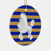 Pudel-Verhalten-Weihnachtspersonalisierte Keramikornament (Rechts)