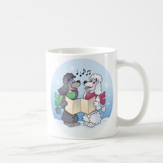 Pudel-Weihnachten Caroling Kaffeetasse (Rechts)