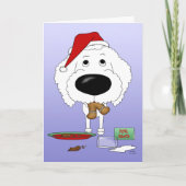 Pudel-Weihnachten Feiertagskarte (Vorderseite)