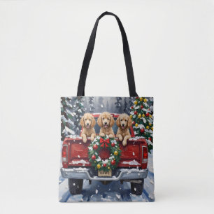 Pudel-Weihnachten-Roter-LKW-Urlaub Tasche