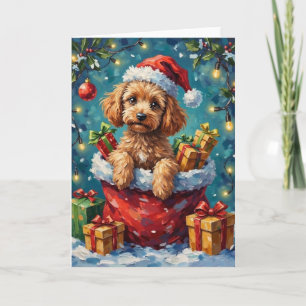 Pudel-Weihnachten-Santa-Tasche-Abenteuer Karte