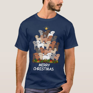 Pudel Weihnachtsbaum Frohe Weihnachten Freund T-Shirt